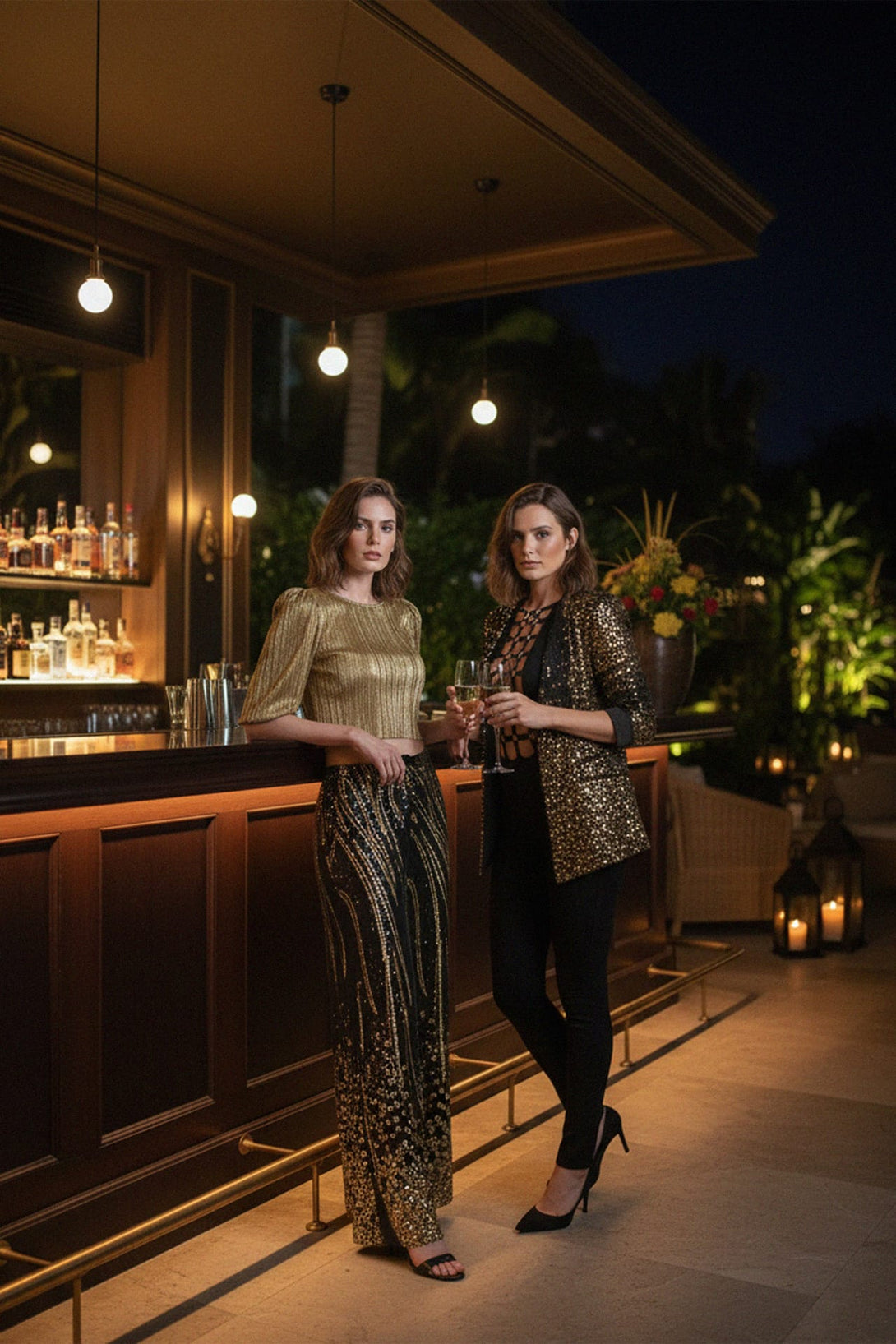 Gold sequin blazer for red carpet events, Shahida,