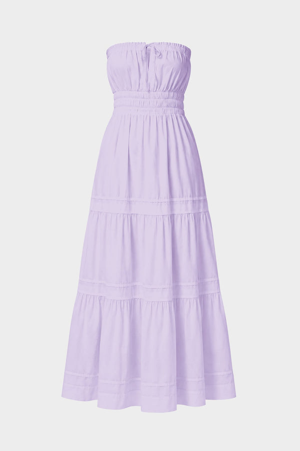 cotton garden party dress S Lavender Tiered Strapless Maxi – Cotton Dress Size:56 Regular Jacket+50 Waist Adjust   46to52)Height: 5'7