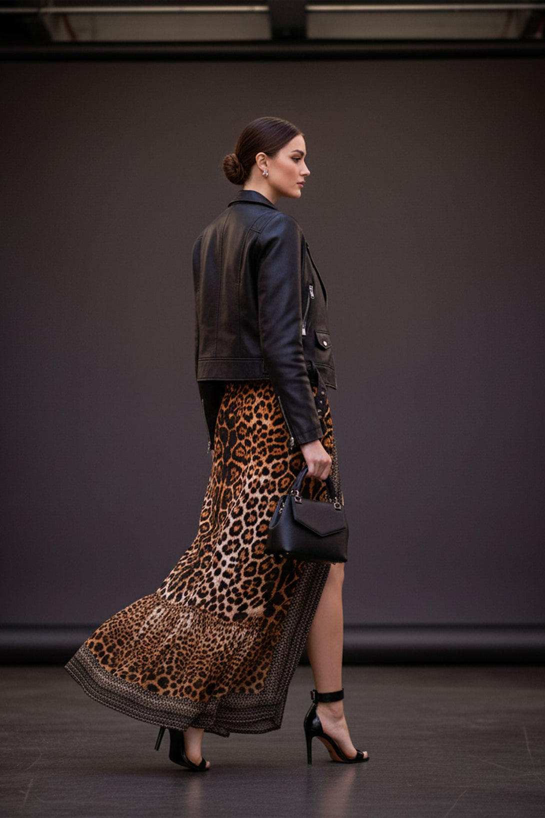 High-waisted animal print wrap skirt for a flattering silhouette, Shahida,