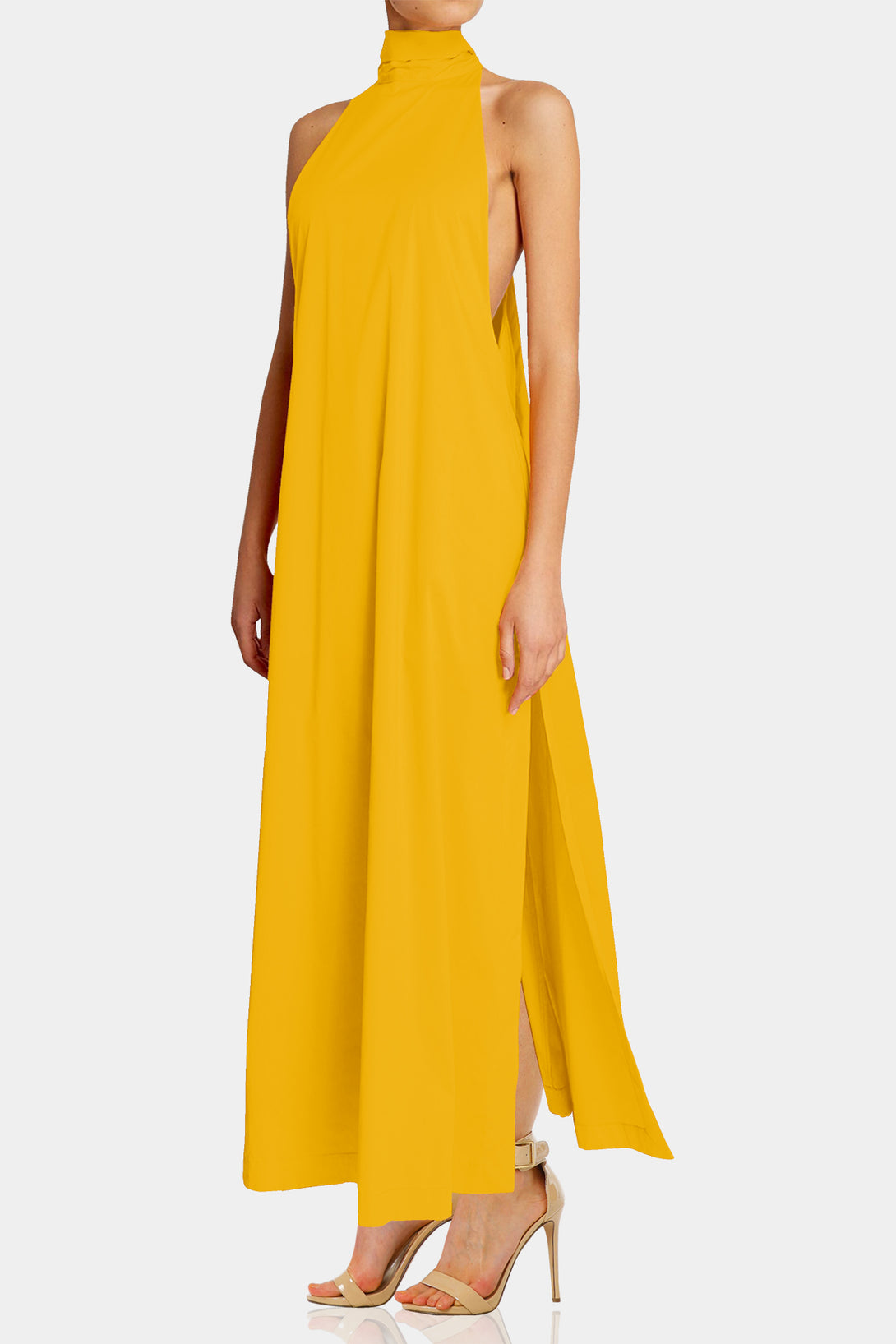 high neck yellow maxi dress Beatrix High Neck Maxi Dress Yellow Size M from Hello Molly