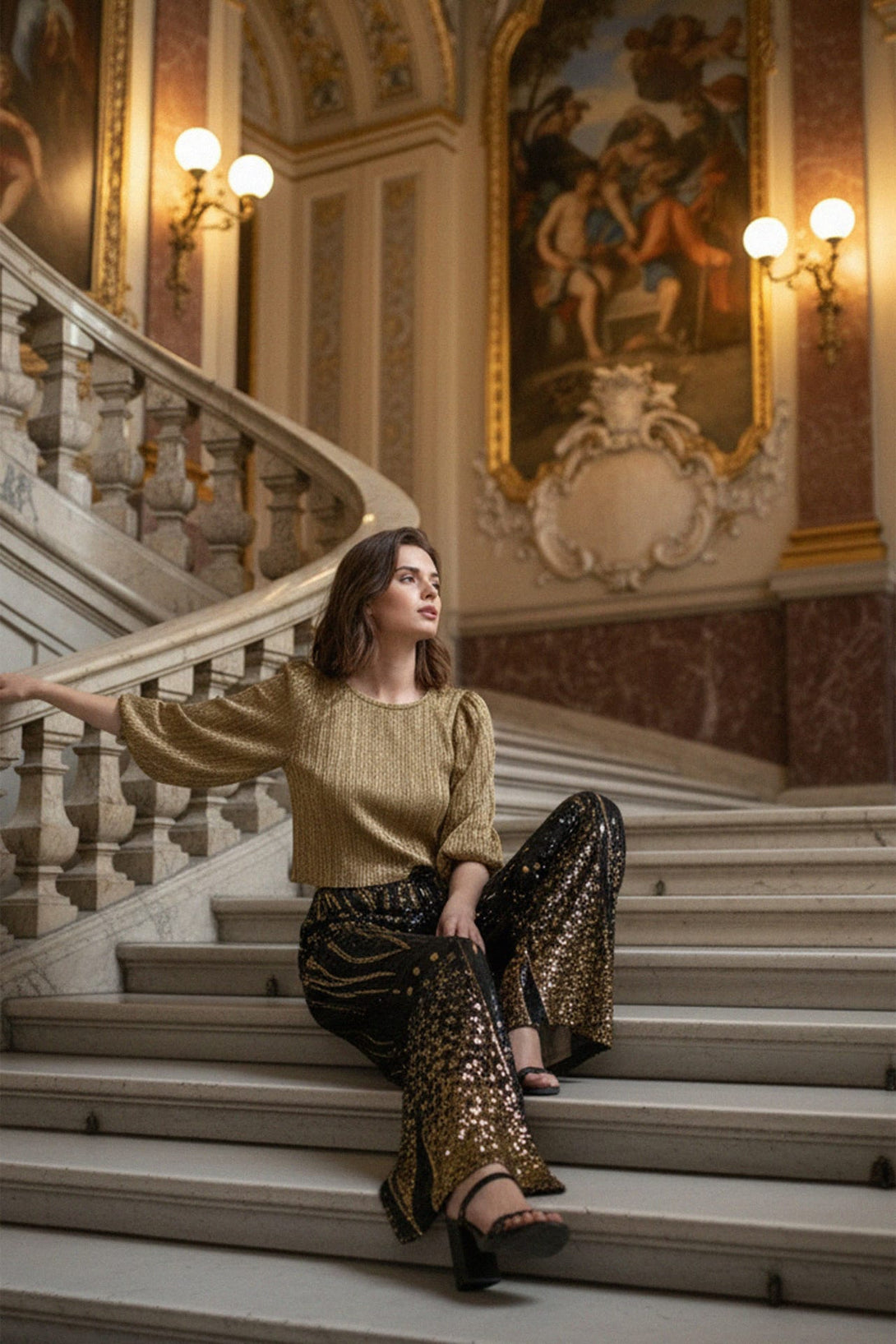 Shahida,
Couture Party Pant,
Sparkling Sequin Pant,
Sequin Pants for Wedding,