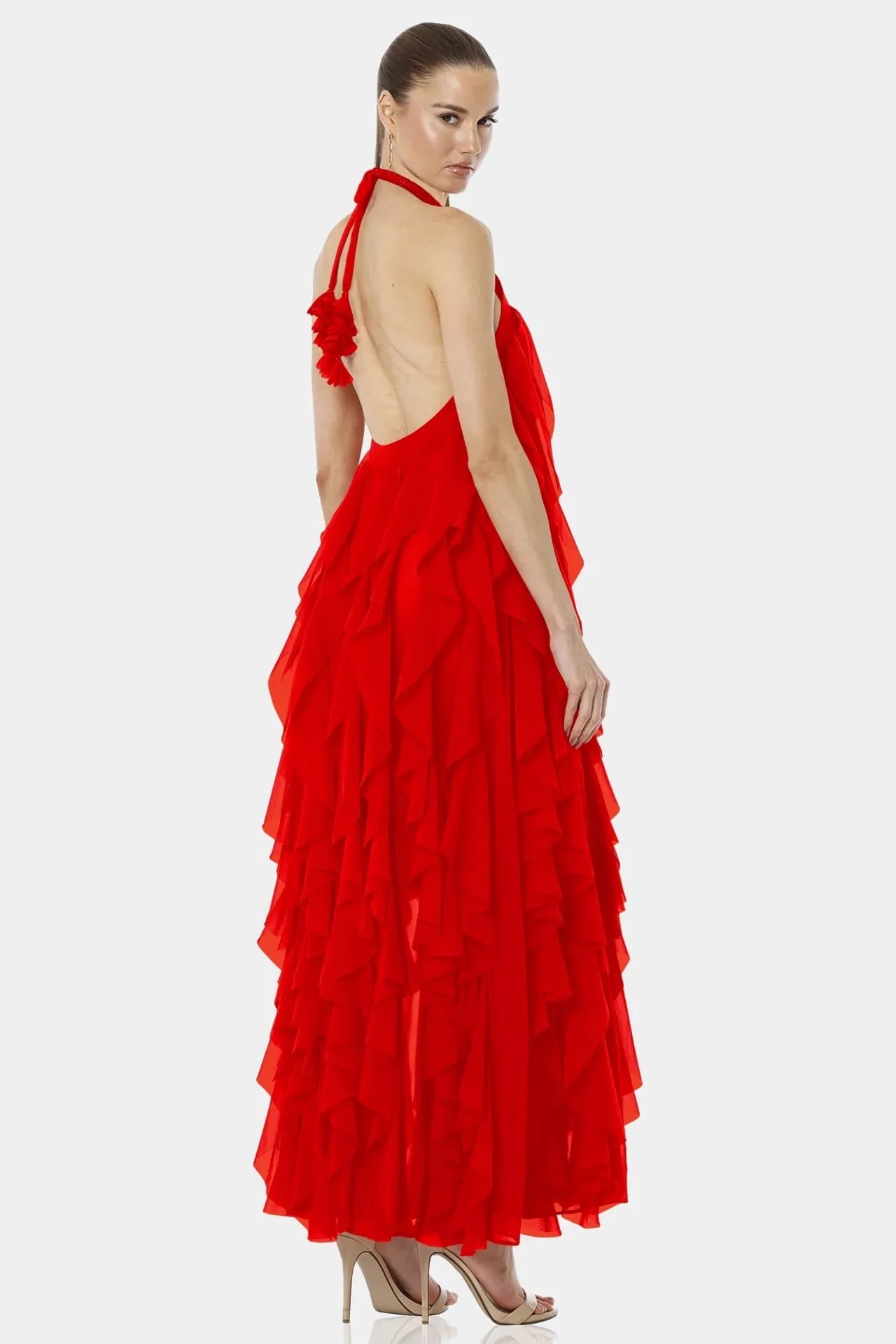 Red Ruffle Maxi Dress | Tiered Ruffle Dress | Long Maxi Dress