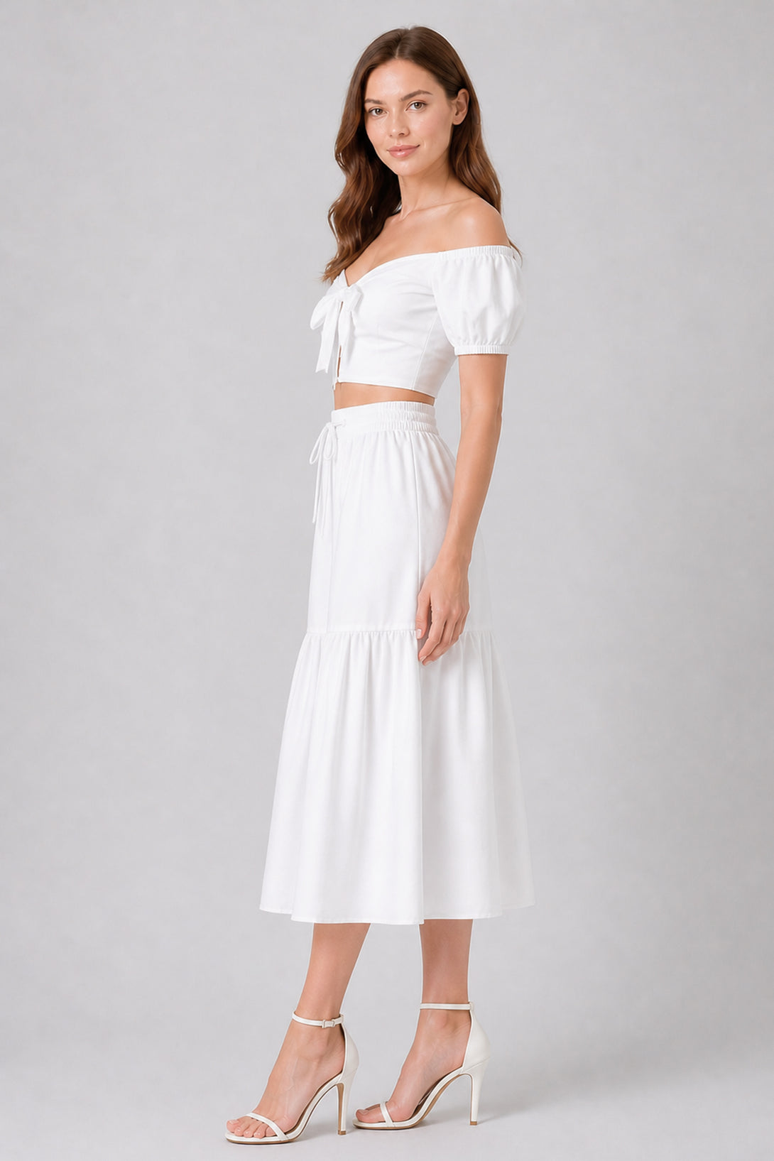 flowy tiered midi dress Clover Charm 100% Cotton Tiered Midi Dress main image 1