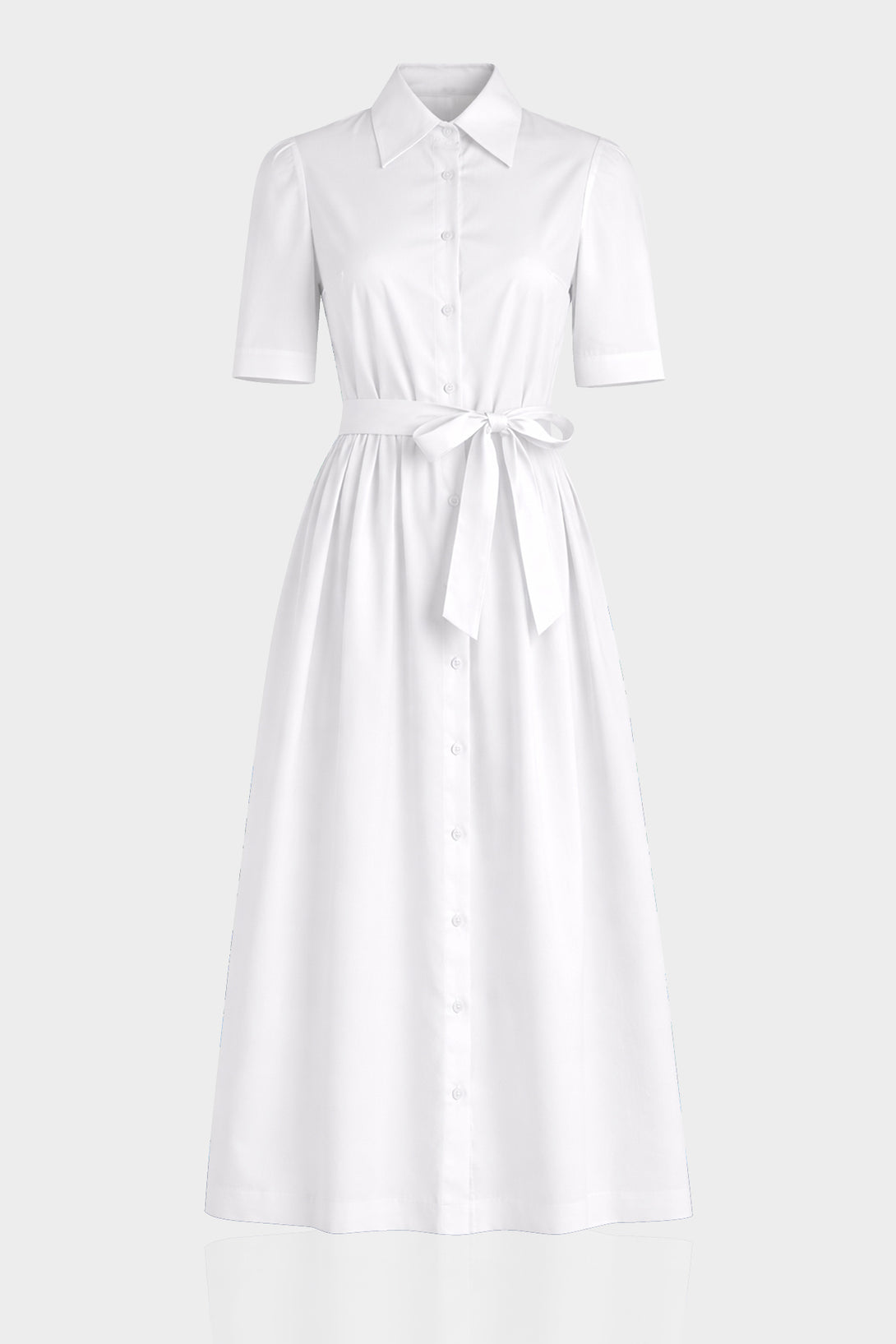 White Belted Shirt Midi Dress for Resort & Everyday Styling – Shahida  Parides