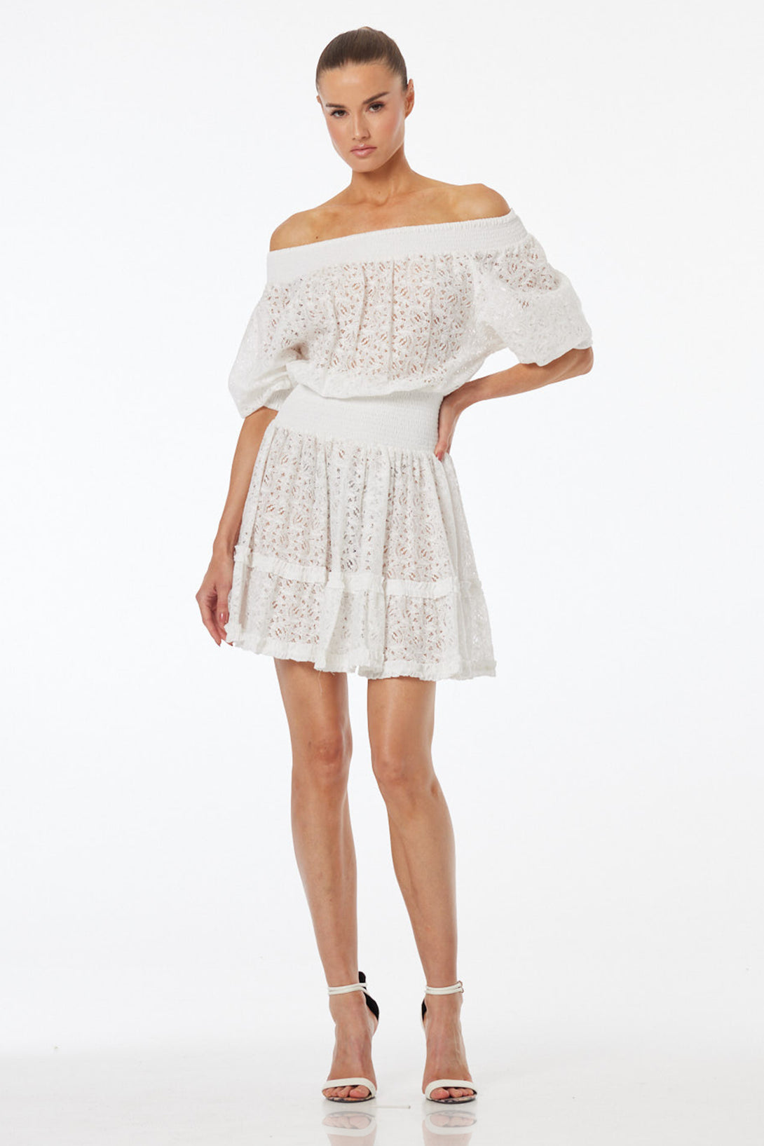 off shoulder resort dress 'Constance' Off Shoulder Maxi Dress BABY Beige