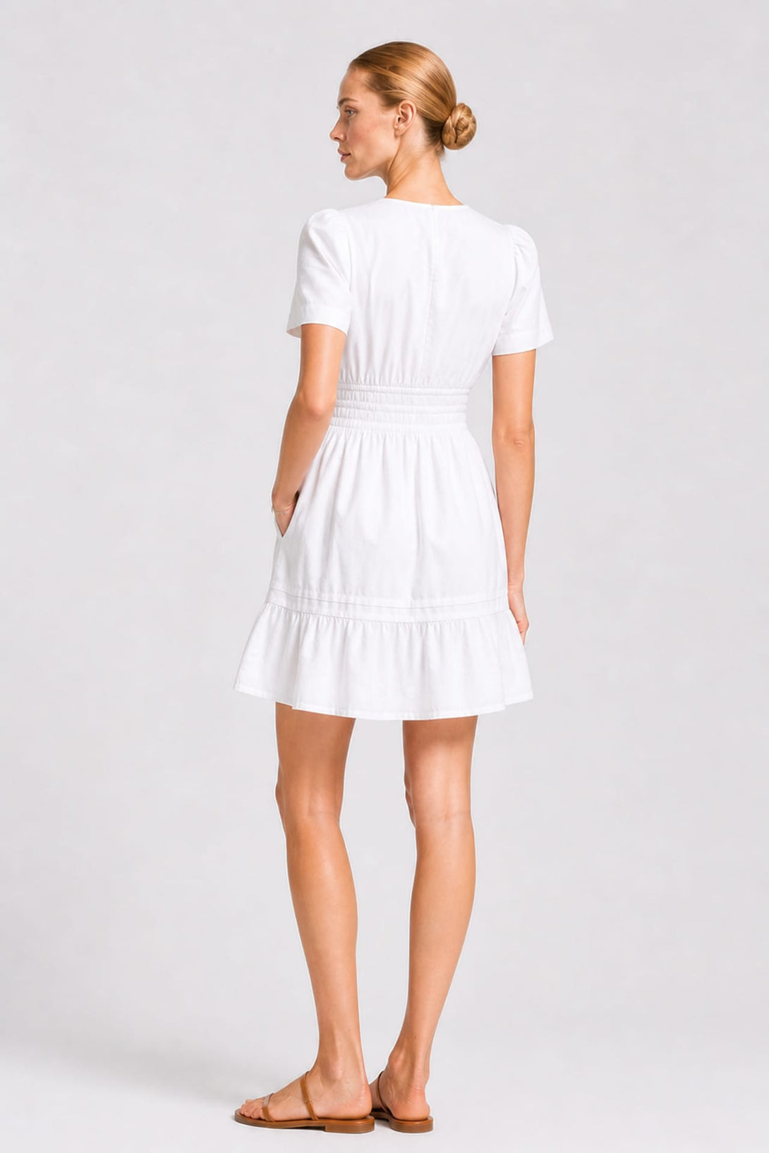 S White Organic Cotton Poplin Mini Dress – Relaxed Fit Casual Daytime Dress