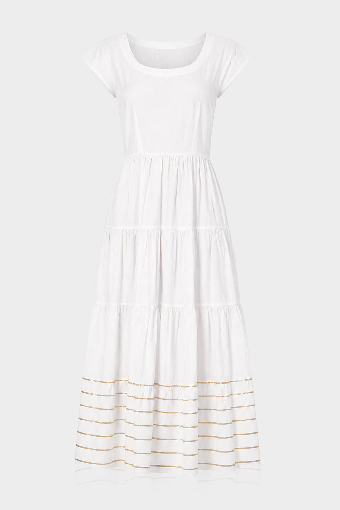 Designer Cotton Long Dress | White Cami Dresses | Shahida Parides Large