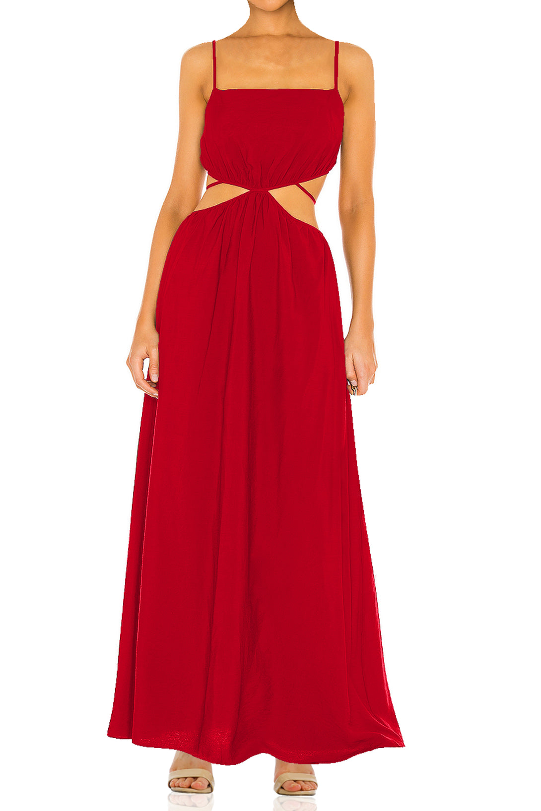 S Red Long Maxi Dress for Women