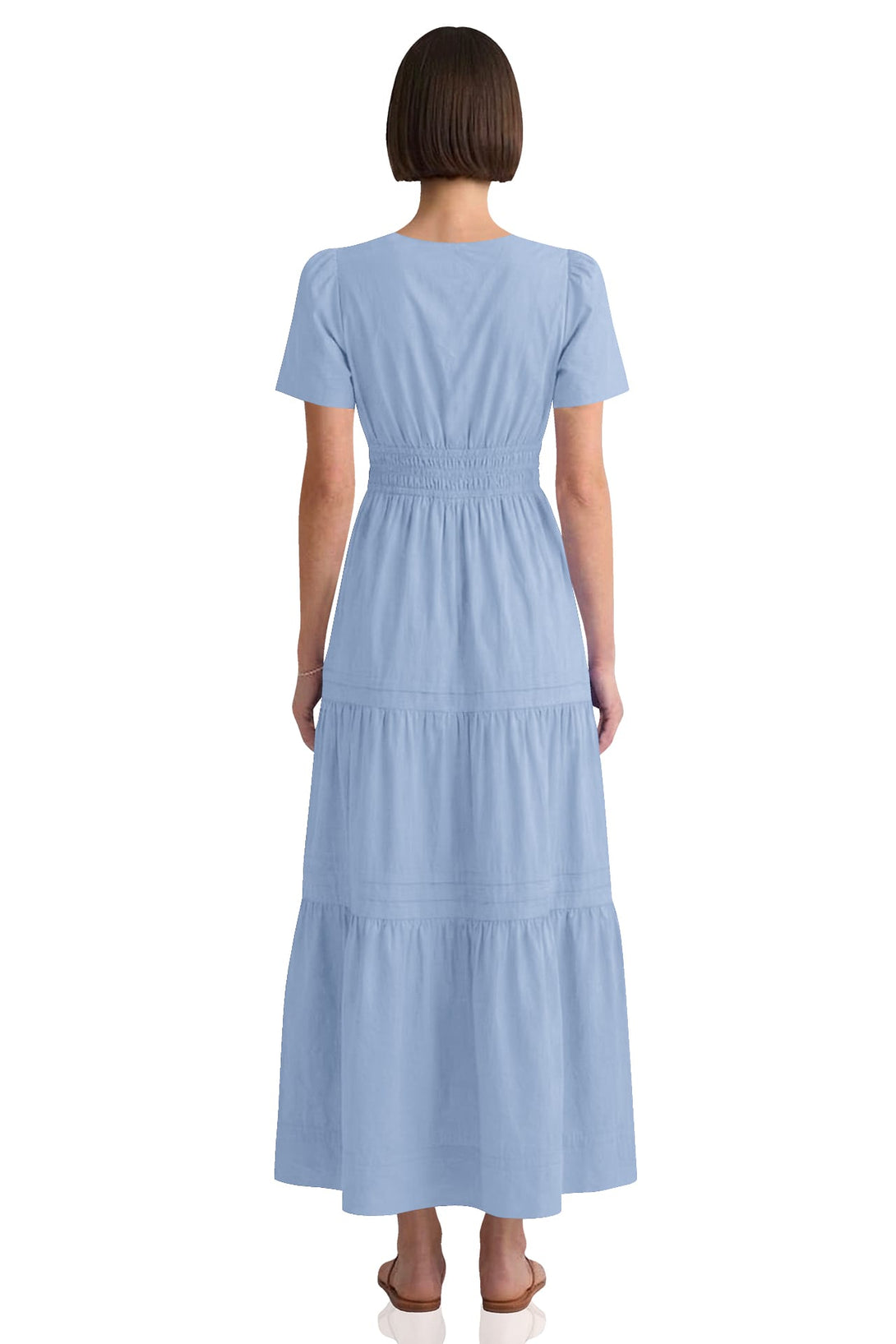 blue maxi dress near me Kanah V-neck Tiered Maxi Dress