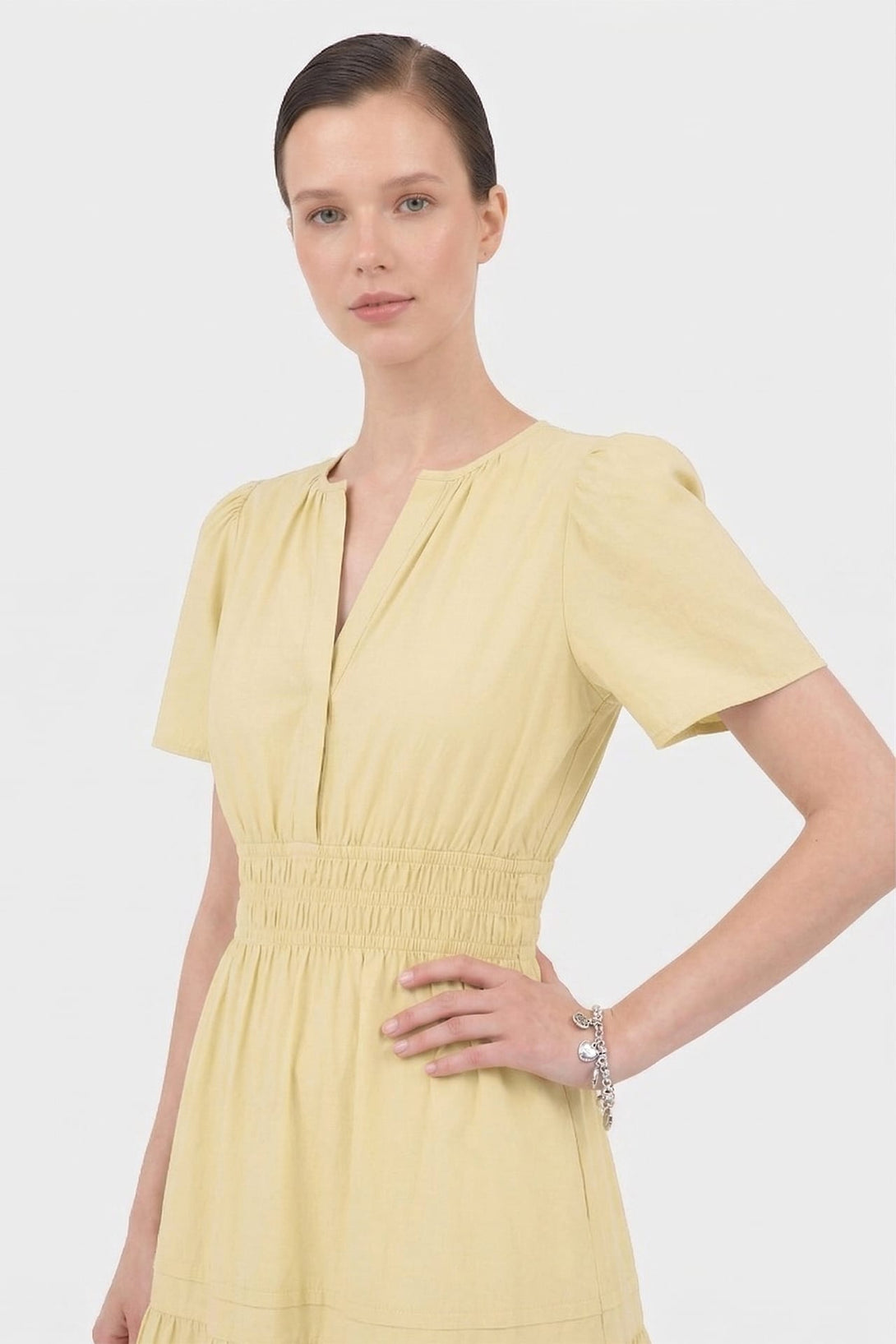 champagne casual dress Workwear an effortlessly chic and Size:UK 10 / EU 38 Guest dress attribute:occasion:party-outfits Boho Baby ™ |