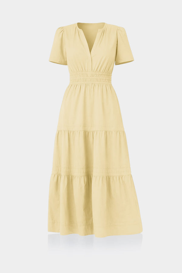Standard / S Champagne Cotton Workwear Dress for Women – Cotton Midi Dress