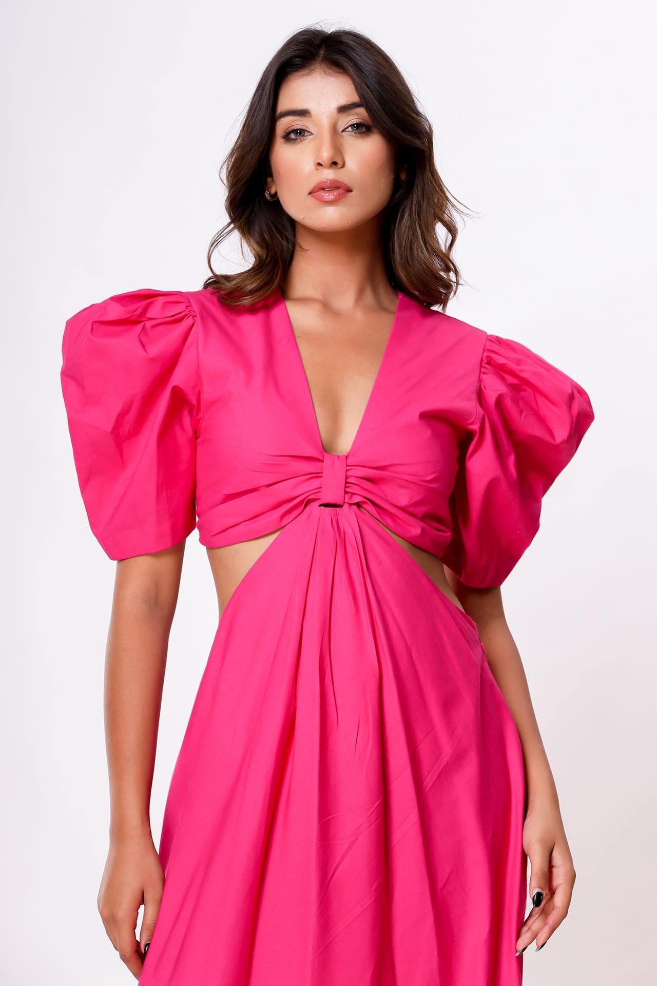 Fuchsia Cutout Maxi Dress
