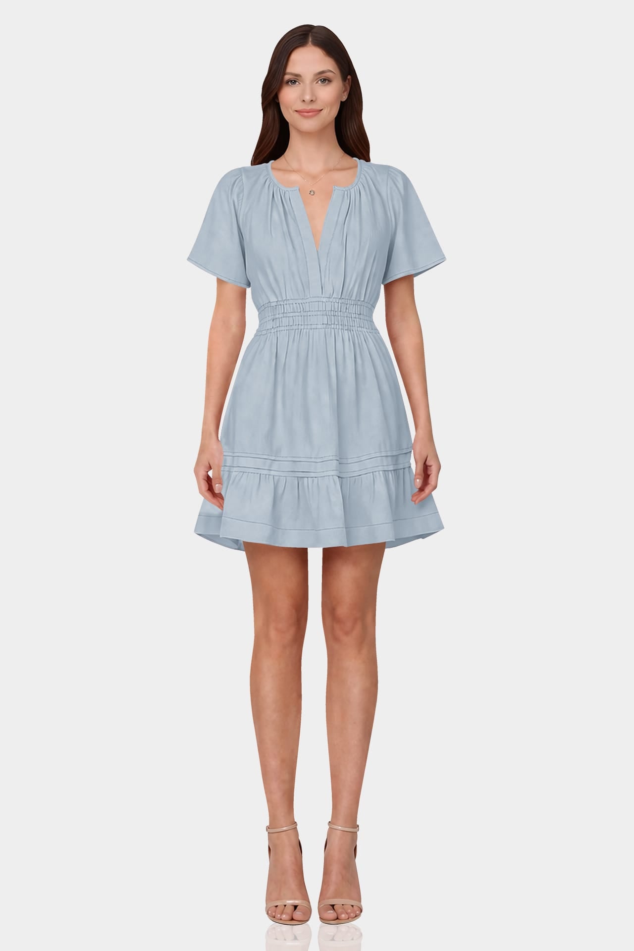 mini brunch dress Dusty Blue Brunch Dress