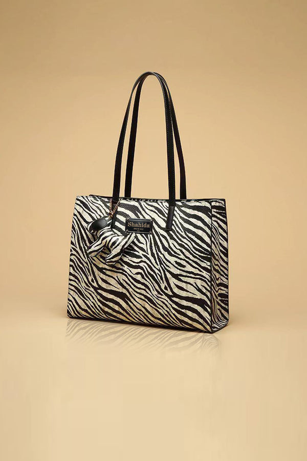 Black Handle Zebra Luxury Purse