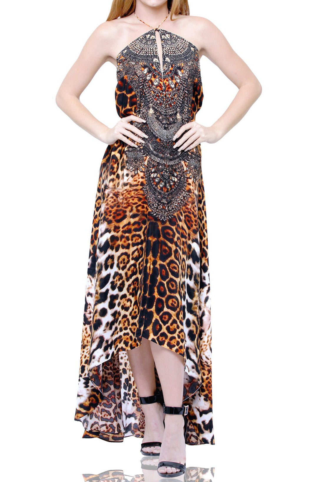 "animal print maxi dress" "cheetah print maxi dress" "Shahida Parides" "leopard long dress"