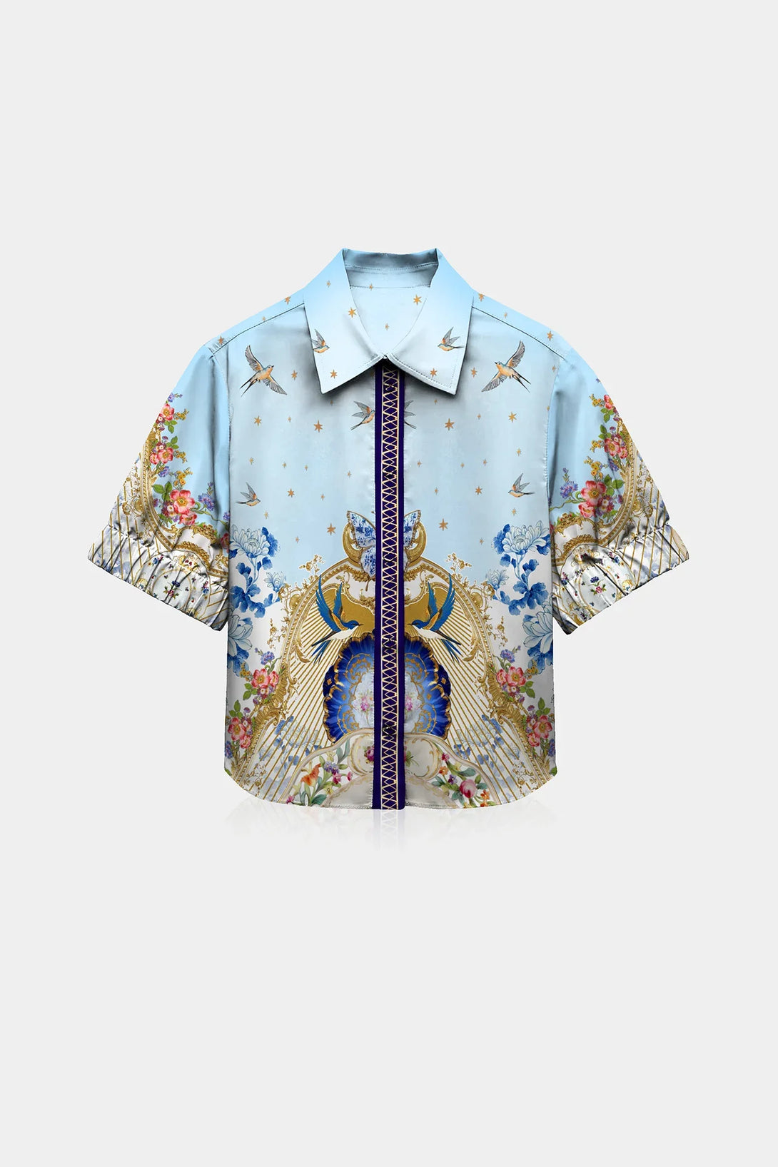 office shirts for women,
womens designer shirts,
blue shirt, Shahida Parides,