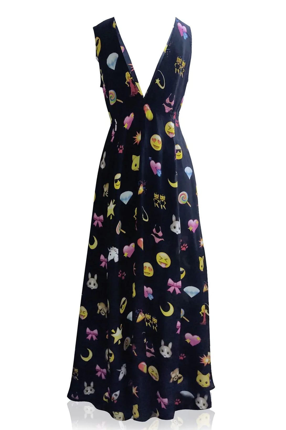 As Seen On Paris Hilton Emoji Maxi Dress | Long Sexy Black Dress Medium - Large As Seen On Paris Hilton Emoji Maxi Dress | Long Sexy Black Dress Medium - Large