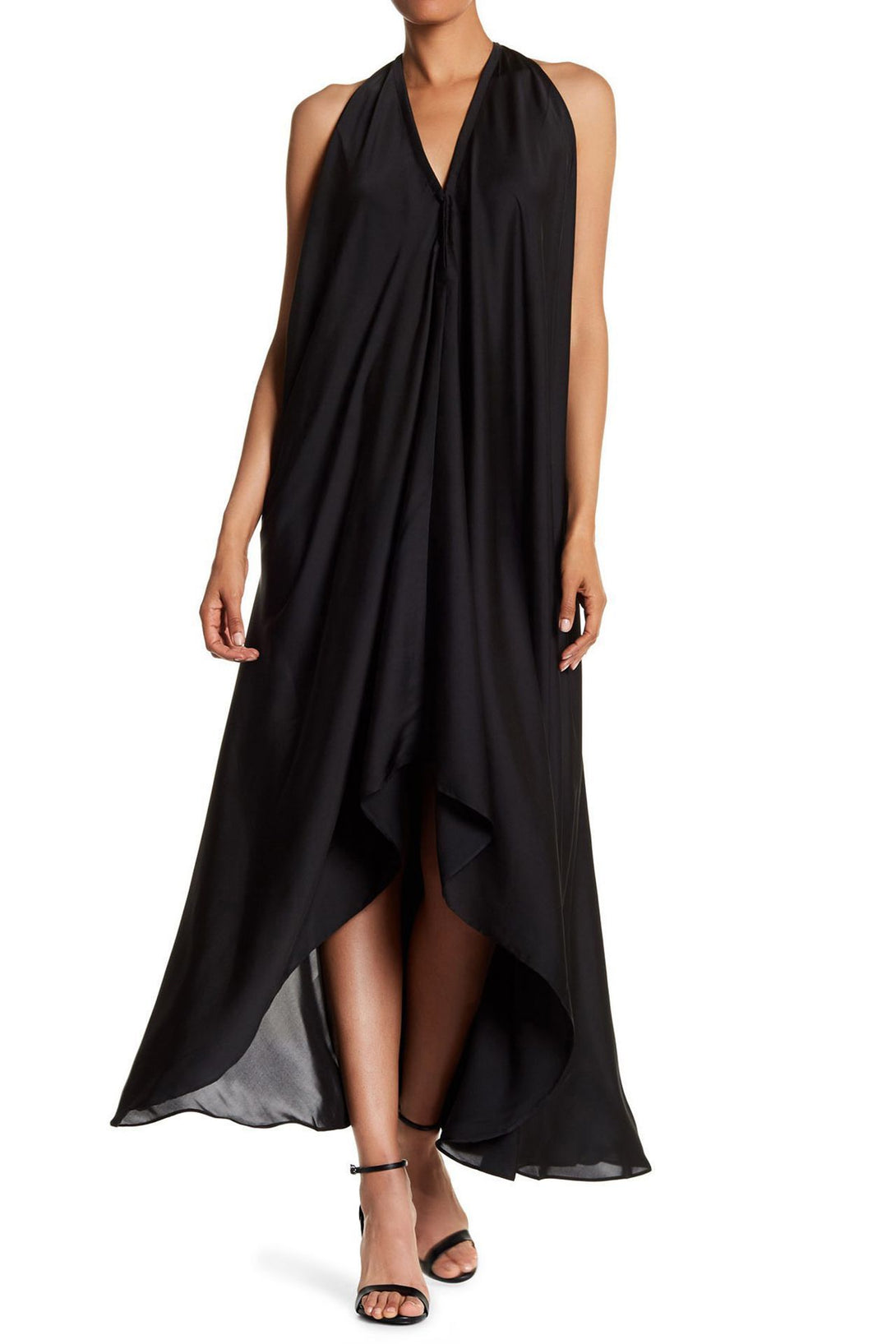 "long black backless dress" "black silk maxi dress" "Shahida Parides" "black dress long dress"