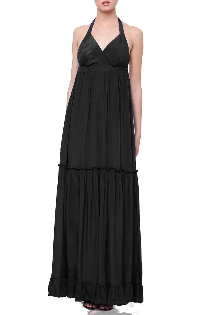 Designer Long Sexy Black Dress