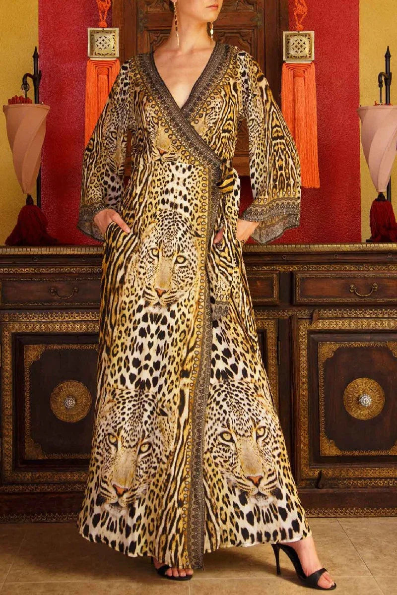  womens black wrap dress, Shahida Parides, maxi wrap dress with sleeves, wrap front maxi dress,