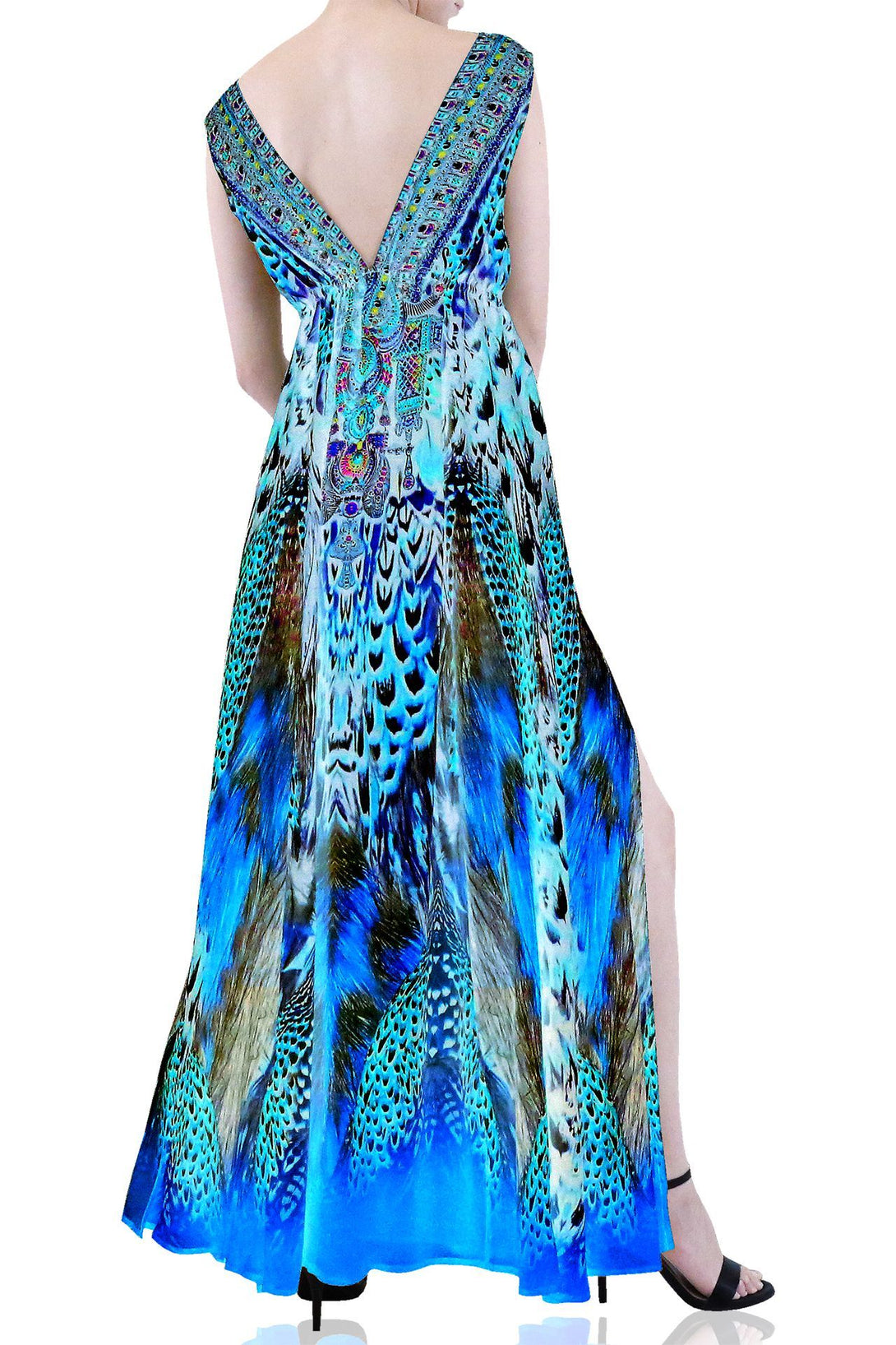  blue long dress formal, summer maxi dresses for women, plunging v neck formal dress,