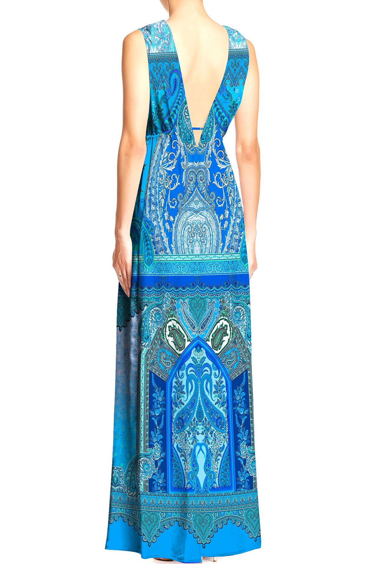 Designer Maxi Dresses For Women | Long Blue Dress | Shahida Parides