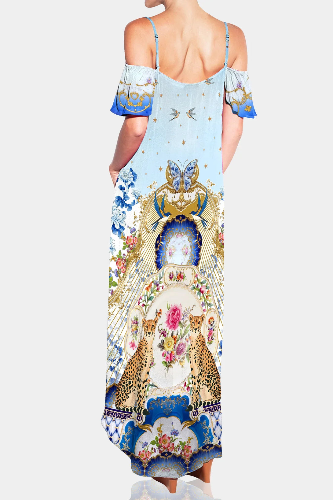 Designer Blue Dress For Women| High Low Hem Dress