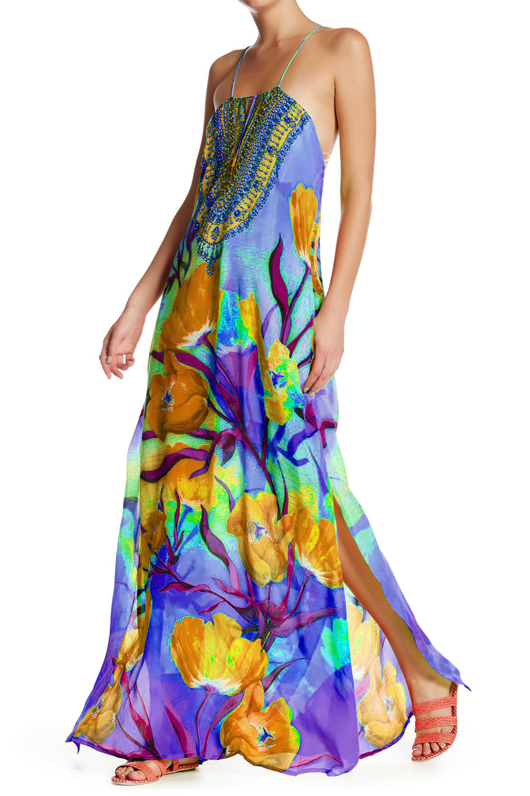  purple colour long dress, flowy maxi dress, Shahida Parides, plus size maxi dresses,
