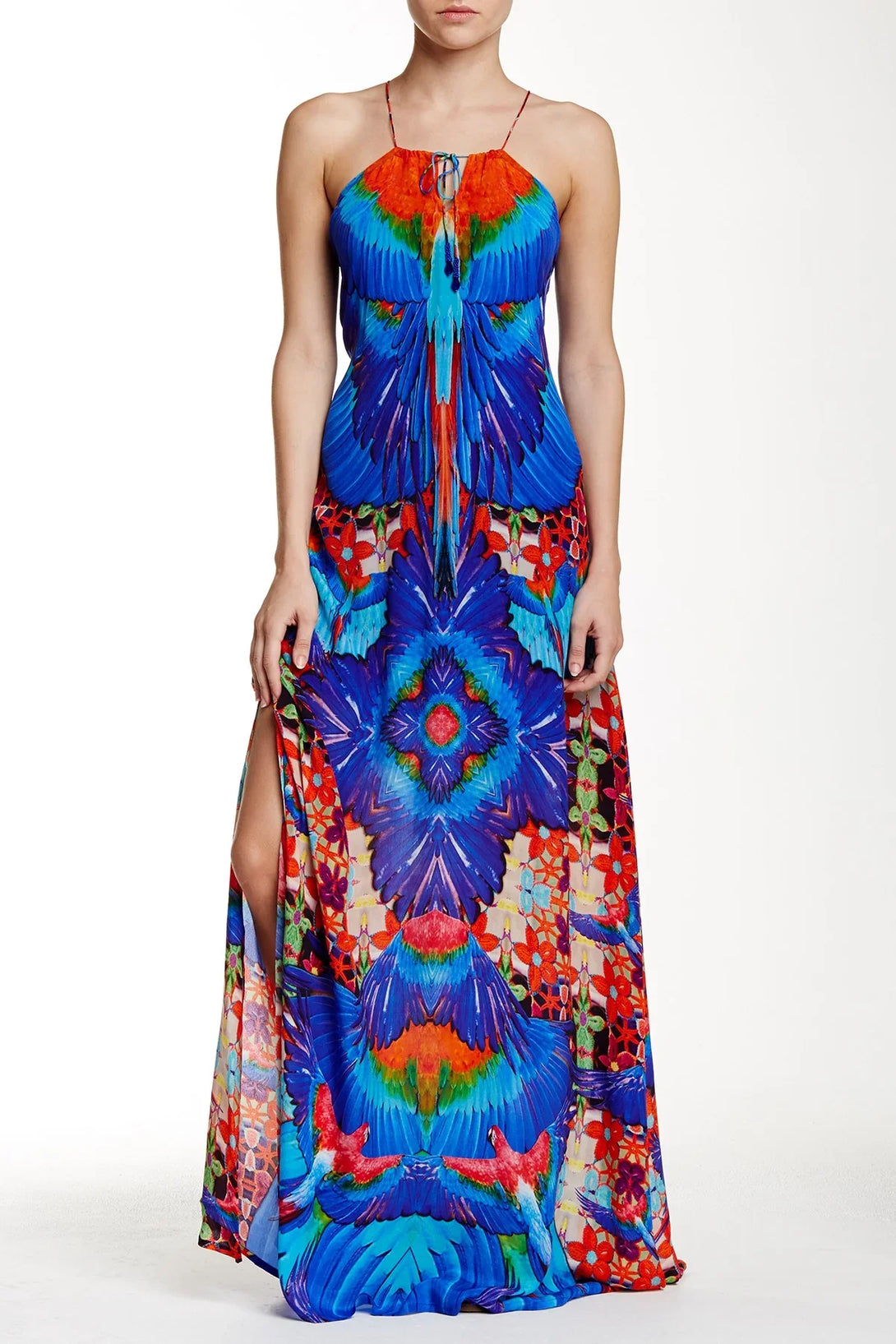 Shahida Parides High-Neck Long Maxi Dress in Blue at Nordstrom Rack, Size Small/Medium