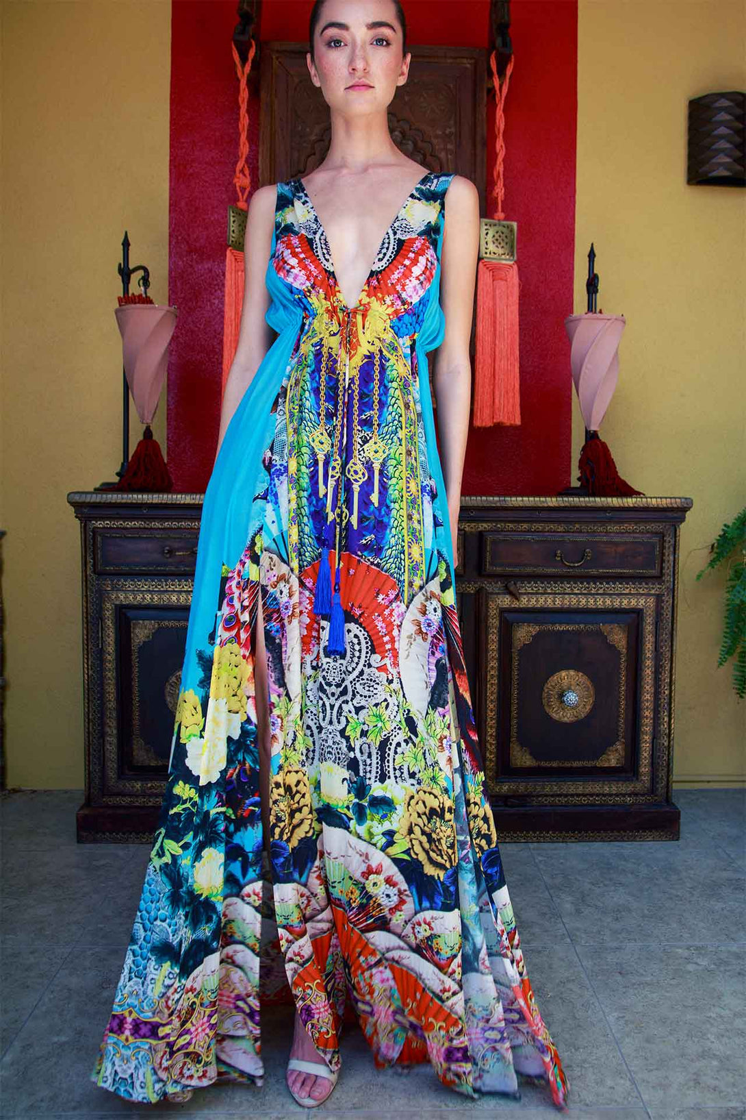  blue cocktail dress, flowy maxi dress, long formal dresses, long dresses for women, Shahida Parides,
