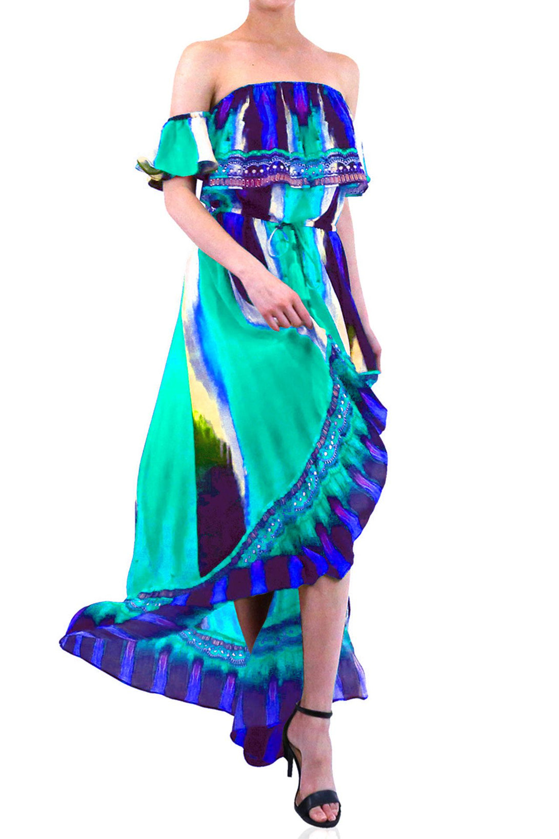  blue long dress formal, long summer dresses for women, Shahida Parides, asymmetrical dress formal,