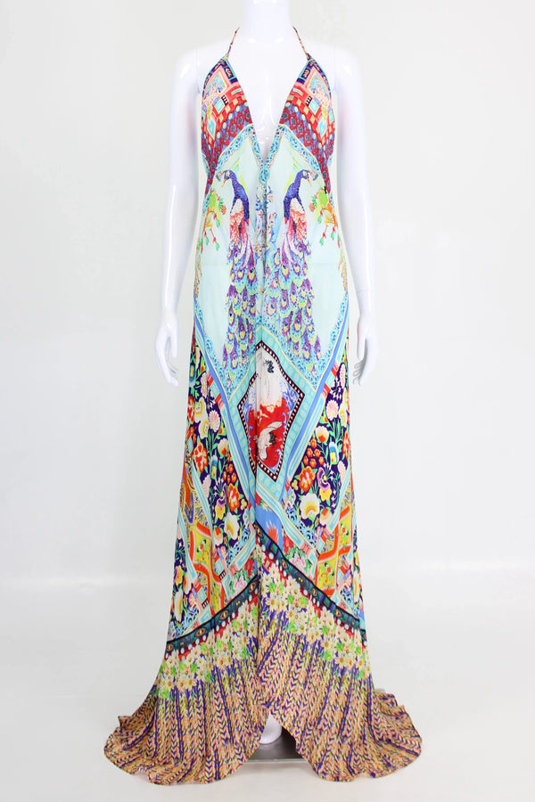  blue long dress with sleeves, long satin dress, Shahida Parides, plus size maxi dresses, flowy maxi dress,