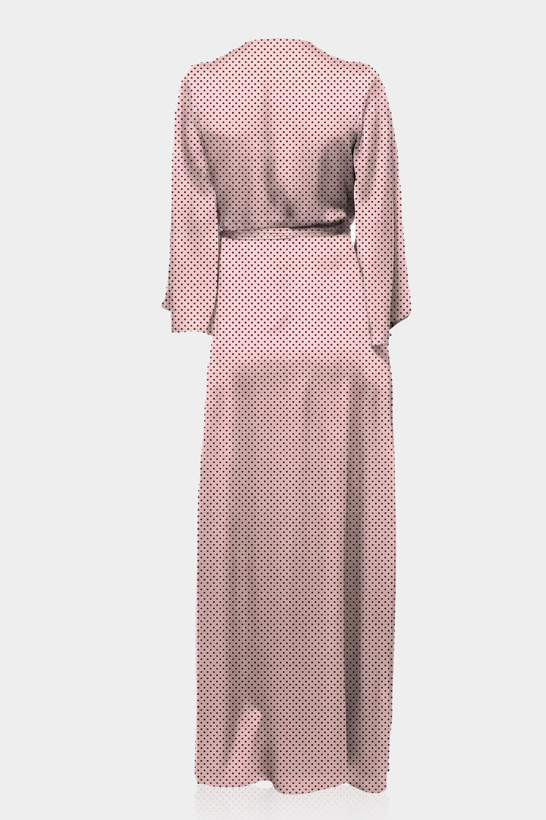 blush pink polka dot dress Blush Pink Chiffon Smock Dress: Gold Polka Dot Midi Dress