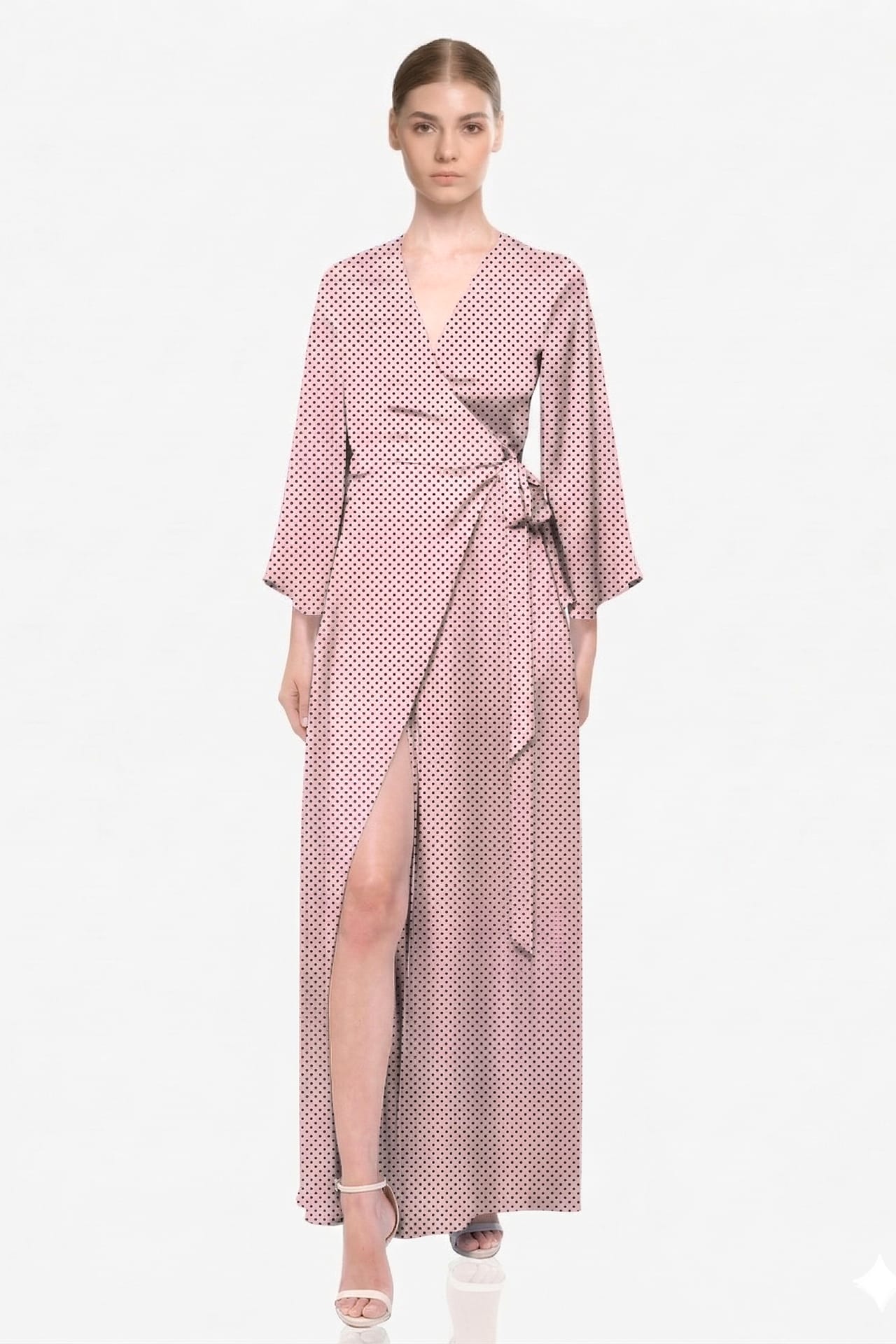 blush pink wrap maxi dress Blush Floral Wrap Maxi Dress