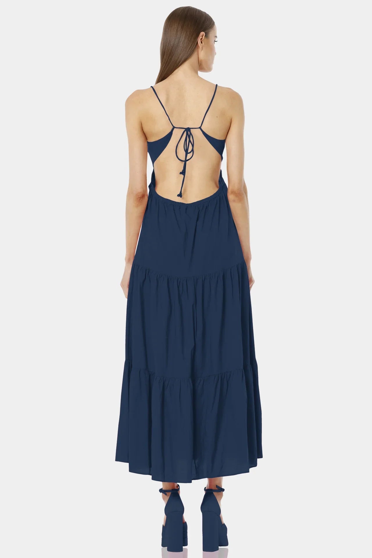 navy blue sun dresses Cute Maxi Dress | Long Summer Dress COLOR:Blue/Black Multi long sleeves pretty little thing christmas June Bridals Boho A-Line
