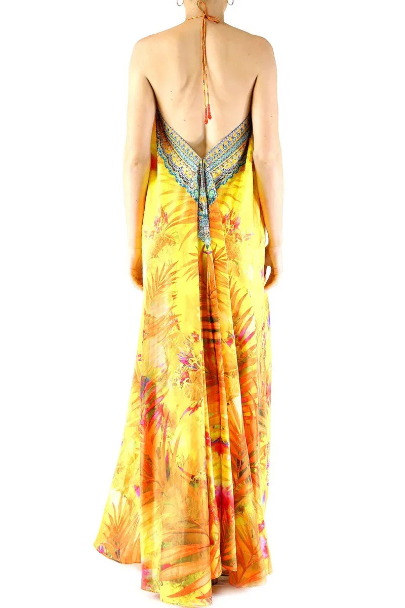 Designer Maxi Dress For Women | Yellow Maxi Dress | Shahida Parides
