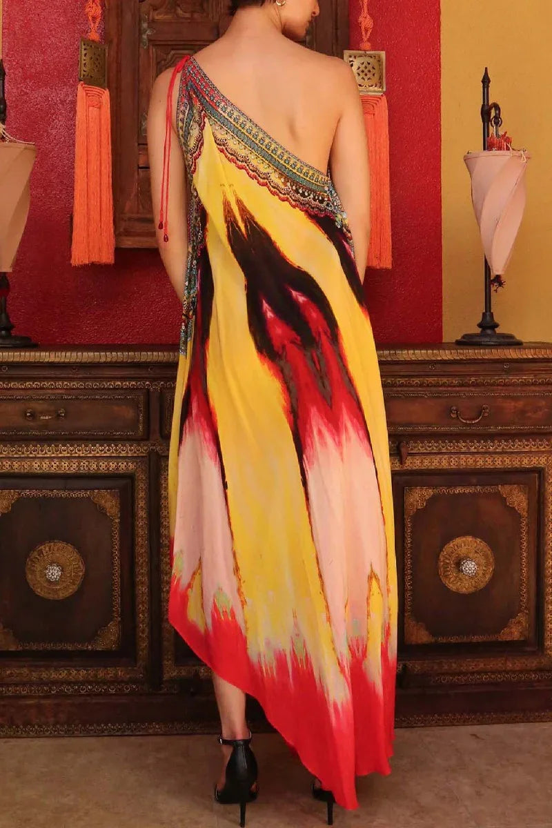 Designer Bright Yellow Maxi Dress | Beach Maxi Dress