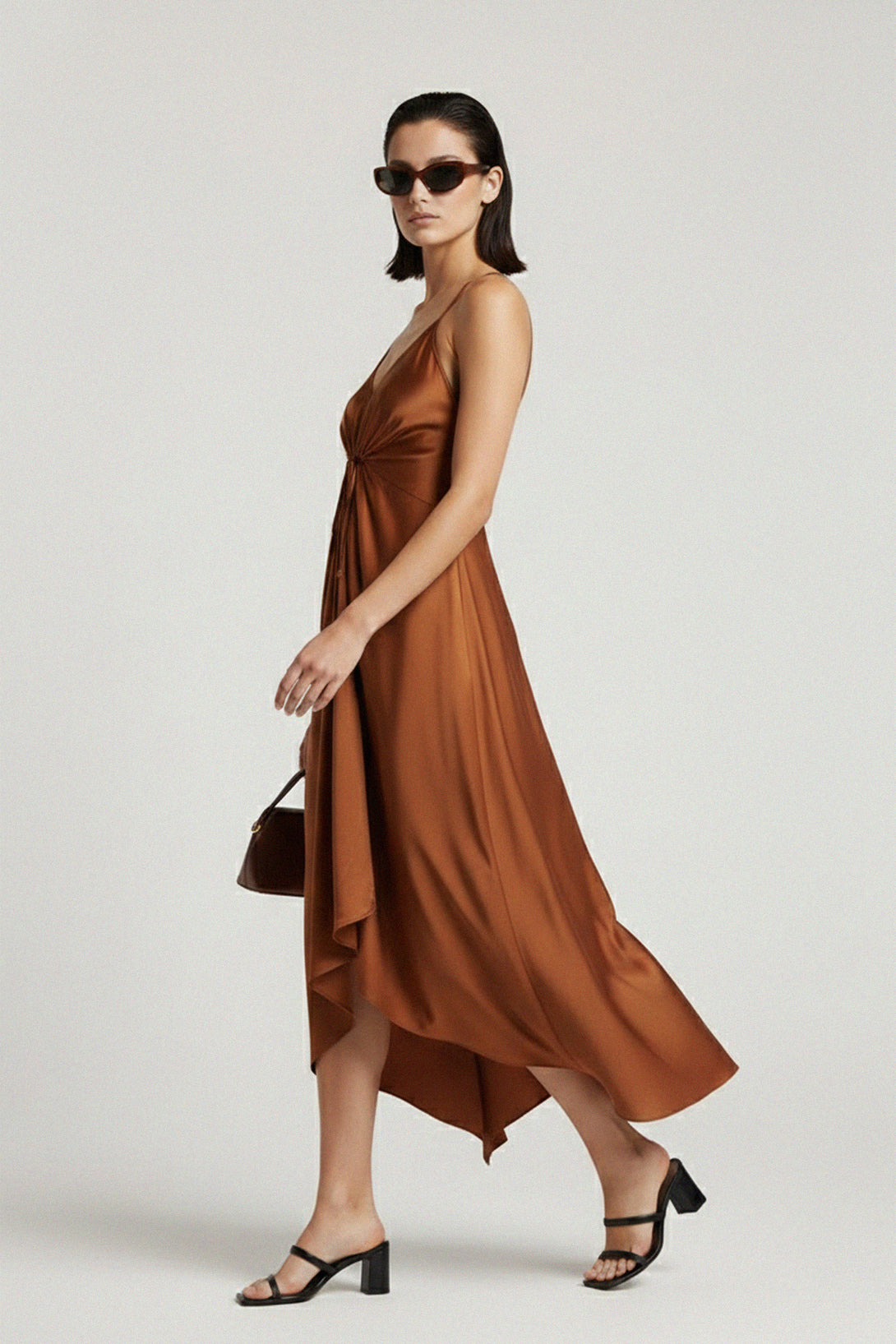 One Size Luxury Burnished Copper Midi Scarf Dress One Size Luxury Burnished Copper Midi Scarf Dress