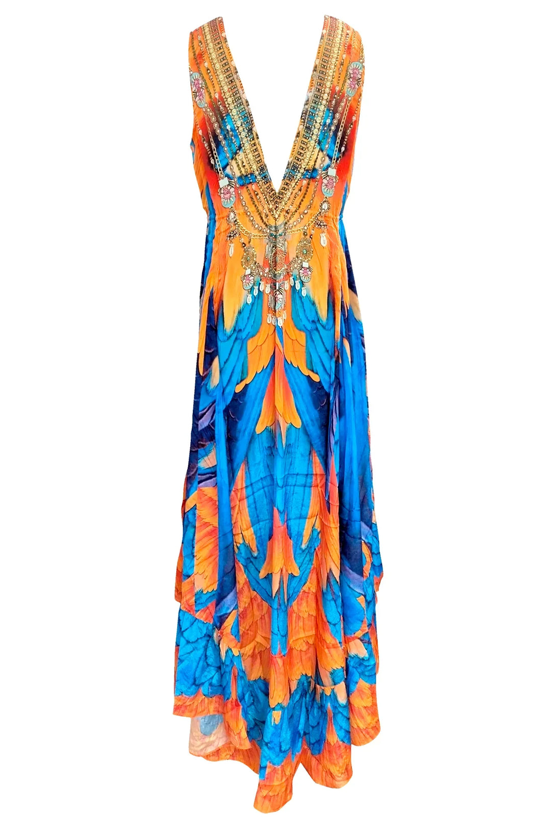 Designer Deep Neckline Dress | Beach Maxi Dress