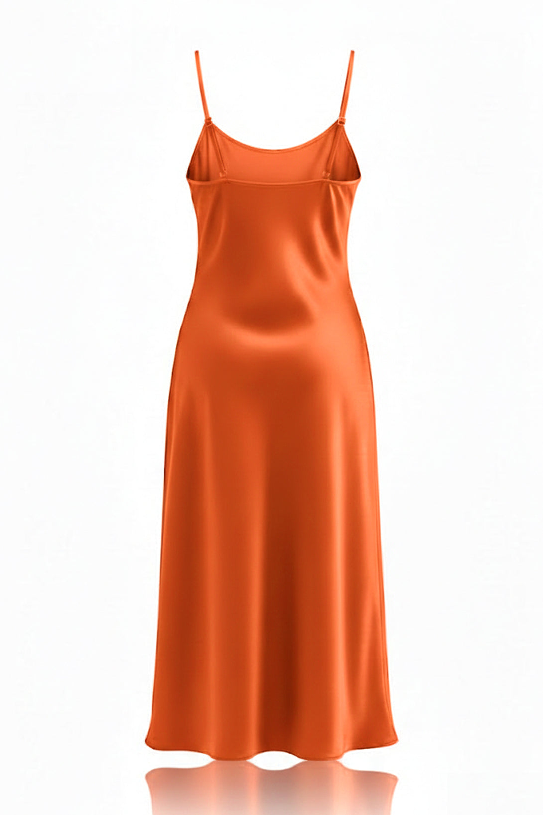 orange satin dress midi Orange Satin Dresses