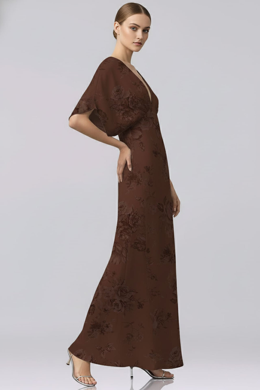 brown floral bridesmaid dresses The Avery Dress in Cocoa Baroque Floral 0 / Cocoa Baroque Floral