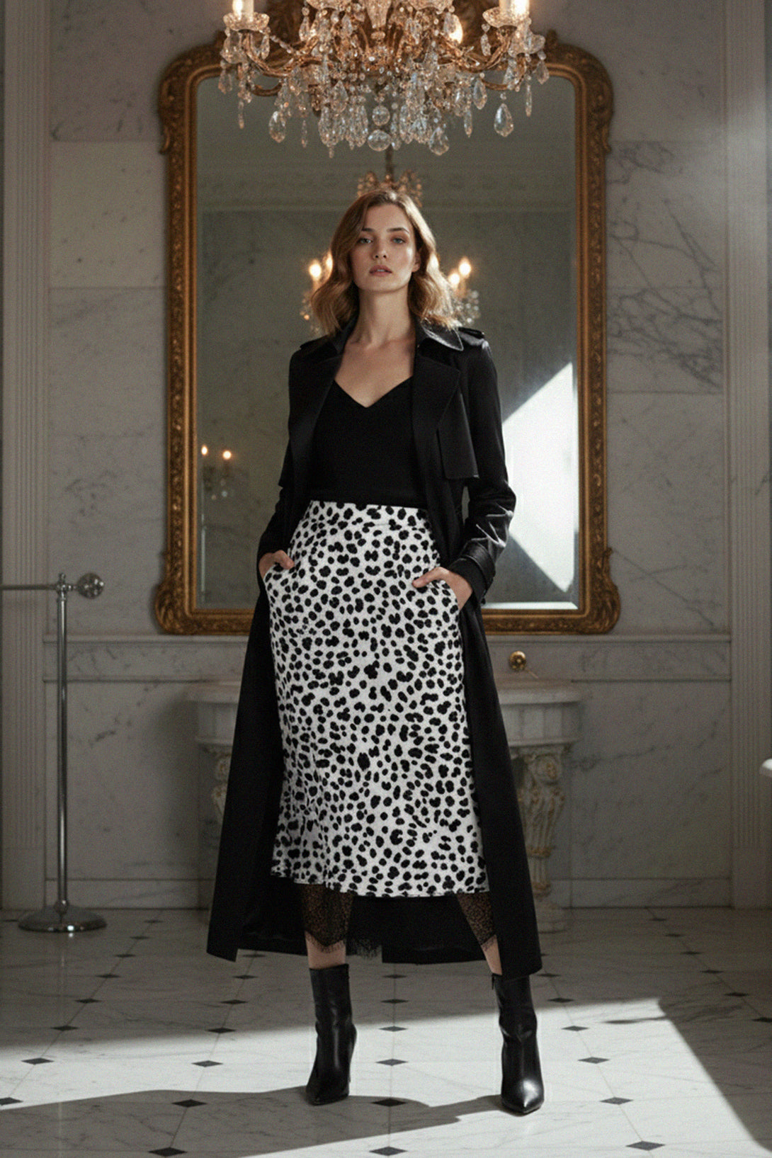 N ea Pari,
midi skirt with lace trim,
lace hem midi skirt,
lace detailed midi skirt,