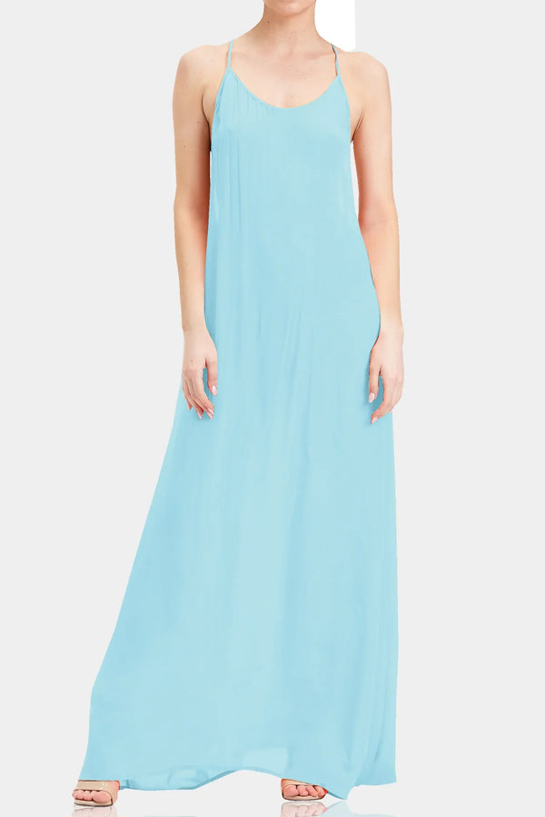 blue camisole dress, long camisole slip, long camisole for dress, Shahida Parides,