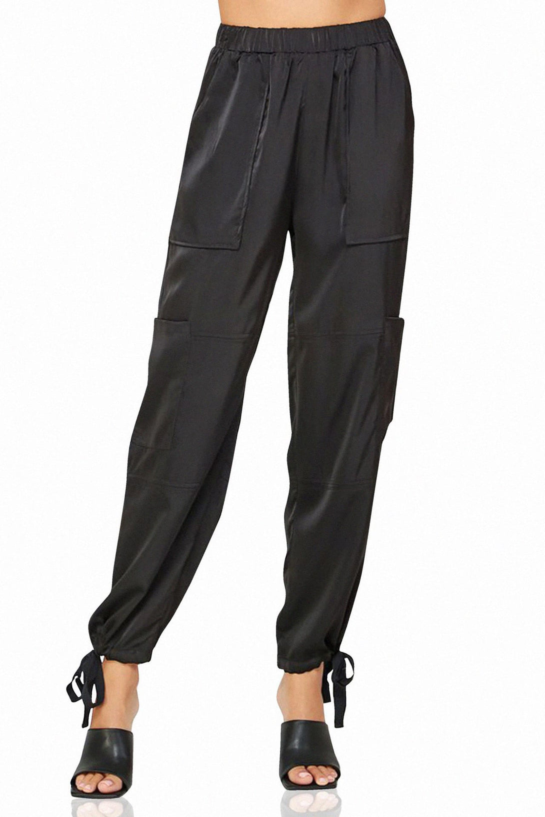 women’s soft fabric black jogger pants, Shahida,