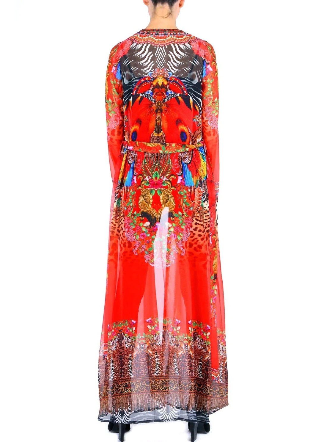   beachwear cover ups, Shahida Parides, designer swim cover ups, long kimono cover up,