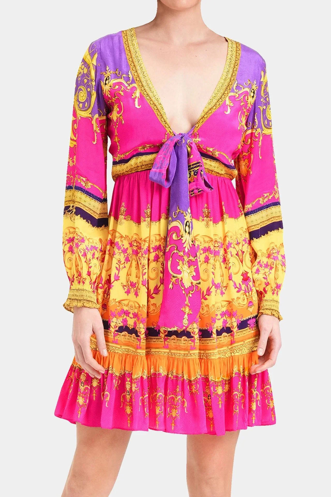  mini hot pink dress, casual long sleeve short dress, Shahida Parides, cute short dresses,
