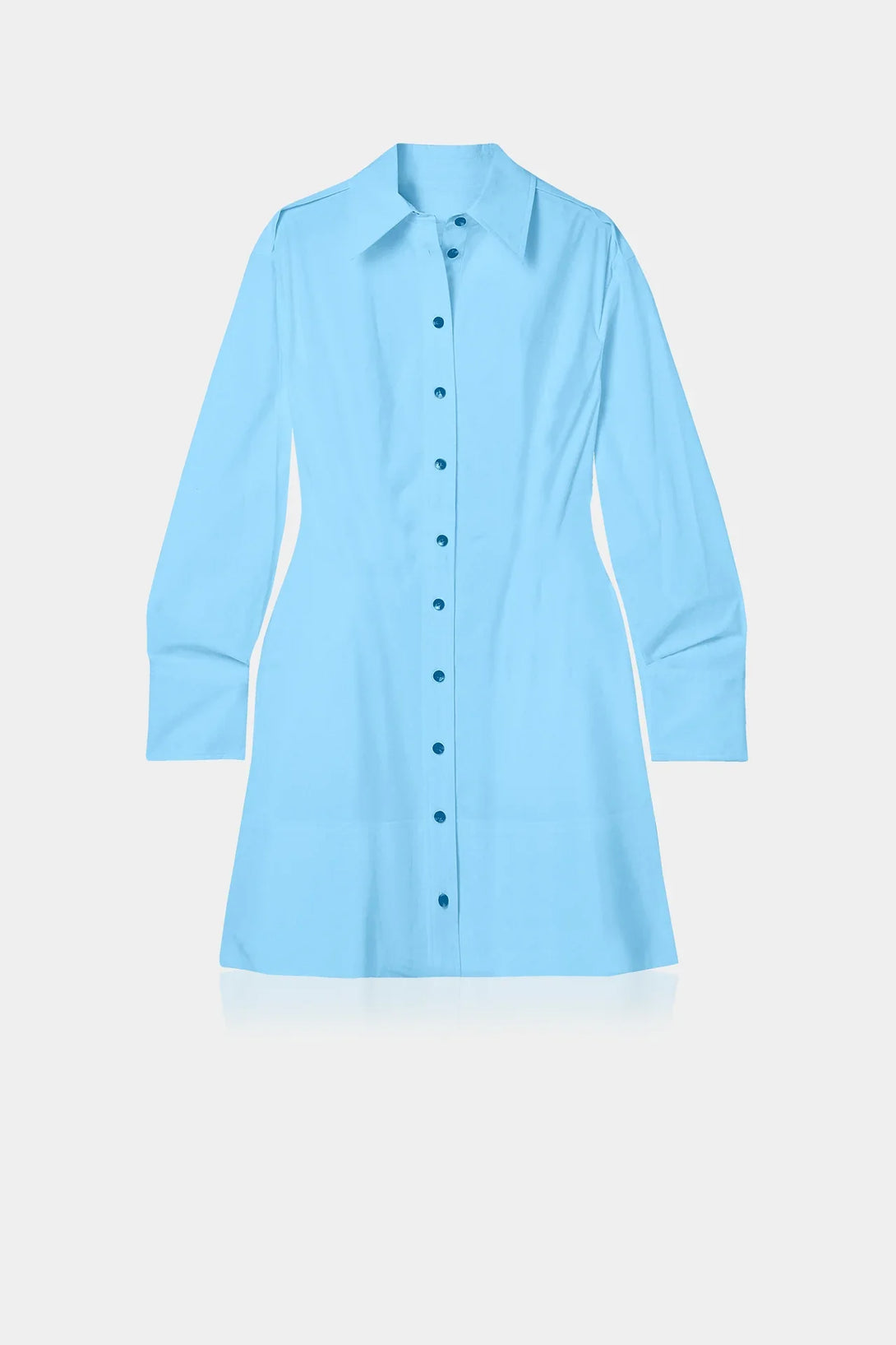 Custom Sky Blue Mini Shirt Dress Custom Sky Blue Mini Shirt Dress