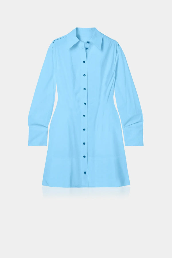 S Sky Blue Mini Shirt Dress