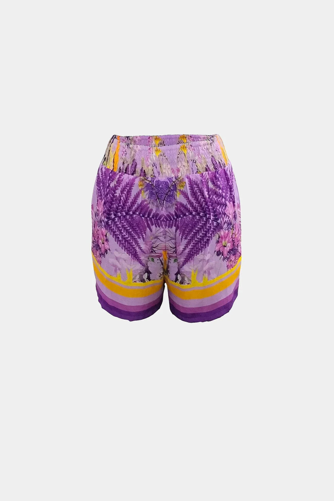 Printed Purple Shorts For Women - Main Image