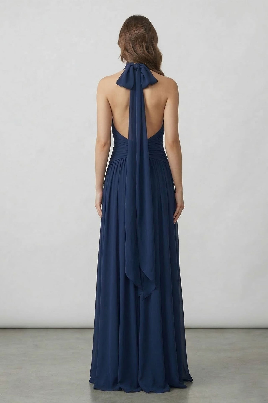 Navy Halter Chiffon Bridesmaid Maxi Dress | Shahida Shahida Parides Navy Halter Chiffon Bridesmaid Maxi Dress | Shahida Shahida Parides